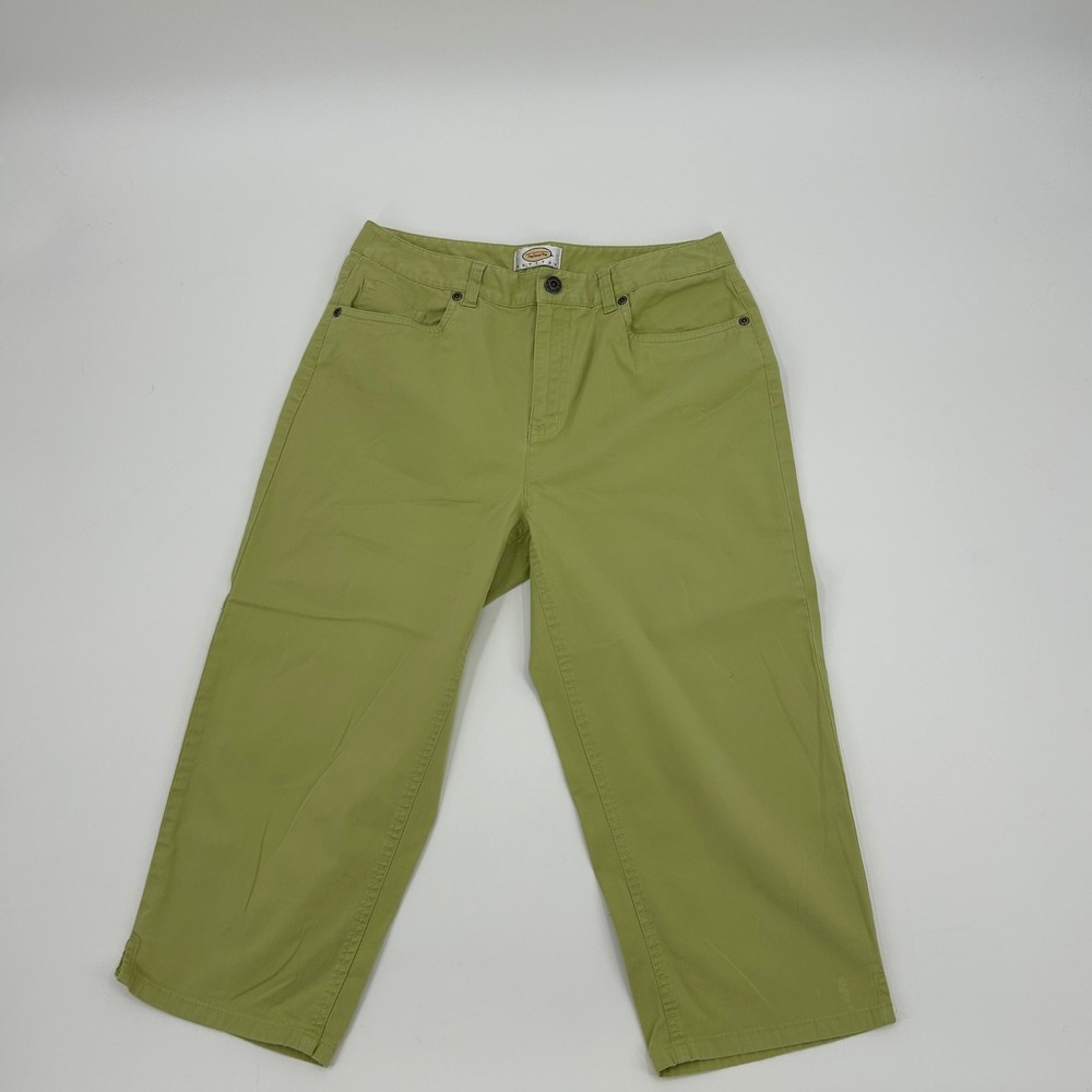Talbots Petites Lime Green Stretch‎ Cotton Cropped Pants Size 8P Trousers